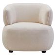 Dasha Chair - Curved - Ivory Chenille Fabric