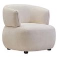 Dasha Chair - Curved - Ivory Chenille Fabric