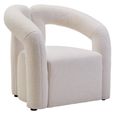 Davina Chair - Ivory Boucle Fabric - Statement