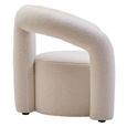 Davina Chair - Ivory Boucle Fabric - Statement