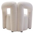 Davina Chair - Ivory Boucle Fabric - Statement
