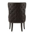 Doucet Chair - Beige Fabric with Black Faux Leather Back