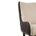 Doucet Chair - Beige Fabric with Black Faux Leather Back