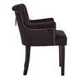 Doucet Chair - Black Velvet Fabric with Ring Back