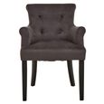 Doucet Chair - Grey Velvet Fabric with Ring Back