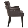 Doucet Chair - Grey Velvet Fabric with Ring Back