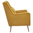 Doucet Armchair - Yellow Velvet Fabric with Gold Legs