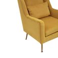Doucet Armchair - Yellow Velvet Fabric with Gold Legs