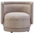 Drake Accent Chair - Curved - Taupe Chenille Fabric