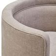 Drake Accent Chair - Curved - Taupe Chenille Fabric