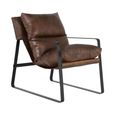 Dunmor Armchair - Brown Leather and Metal