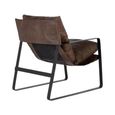 Dunmor Armchair - Brown Leather and Metal