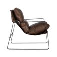 Dunmor Armchair - Brown Leather and Metal