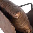 Dunmor Armchair - Brown Leather and Metal
