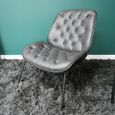 Dining Chair with Footstool - Grey Faux Leather