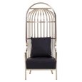 Eliza Chair - Brushed Silver Metal Frame with Dome Cage