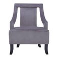 Faye Armchair - Grey Velvet Fabric