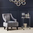 Faye Armchair - Grey Velvet Fabric