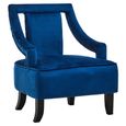 Faye Armchair - Midnight Blue Velvet Fabric