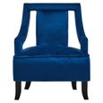 Faye Armchair - Midnight Blue Velvet Fabric