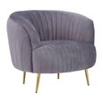 Florina Accent Chair - Grey Velvet Fabric with Gold Legs