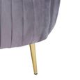 Florina Accent Chair - Grey Velvet Fabric with Gold Legs