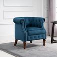Freya Accent Chair - Blue Velvet Fabric