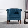 Freya Accent Chair - Blue Velvet Fabric