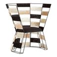 Fusion Accent Chair - Black and White Woven Bone Inlay