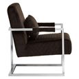 Gatsby Armchair - Black Velvet Fabric with Silver Metal