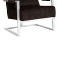 Gatsby Armchair - Black Velvet Fabric with Silver Metal