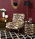 Gillett Armchair - Tiger Print Fabric with Gold Metal Legs