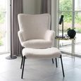 Glasgow Armchair - White Faux Lambskin