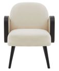 Hala Armchair - Natural Velvet Fabric Upholstered