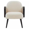 Hala Armchair - Natural Velvet Fabric Upholstered