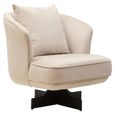 Hale Lounge Chair - Swivel - Cream Velvet Fabric