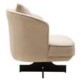 Hale Lounge Chair - Swivel - Cream Velvet Fabric