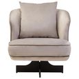 Hale Lounge Chair - Swivel - Grey Velvet Fabric