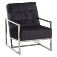Hana Armchair - Black Velvet with Chrome Frame