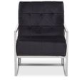 Hana Armchair - Black Velvet with Chrome Frame
