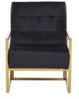 Hana Armchair - Black Velvet with Gold Frame