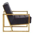 Hana Armchair - Black Velvet with Gold Frame
