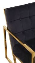 Hana Armchair - Black Velvet with Gold Frame