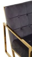 Hana Armchair - Grey Velvet with Gold Frame