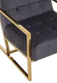 Hana Armchair - Grey Velvet with Gold Frame