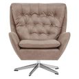Harold Armchair - Swivel - Brown Faux Leather