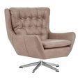 Harold Armchair - Swivel - Brown Faux Leather
