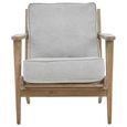 Harry Armchair - Swivel - Grey Linen Fabric with Oak