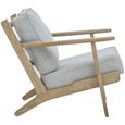 Harry Armchair - Swivel - Grey Linen Fabric with Oak