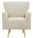 Hayley Armchair - Natural Velvet with Gold Metal Legs